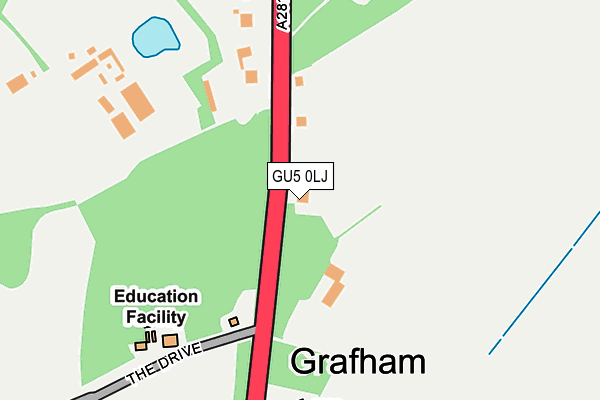 GU5 0LJ map - OS OpenMap – Local (Ordnance Survey)