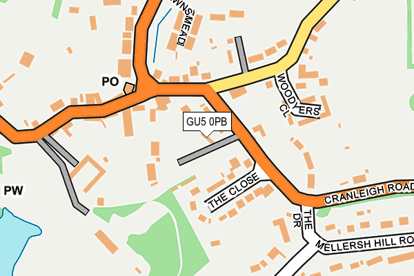 GU5 0PB map - OS OpenMap – Local (Ordnance Survey)