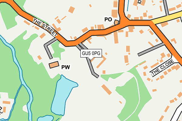 GU5 0PG map - OS OpenMap – Local (Ordnance Survey)