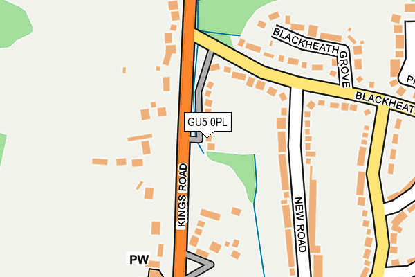 GU5 0PL map - OS OpenMap – Local (Ordnance Survey)