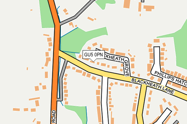 GU5 0PN map - OS OpenMap – Local (Ordnance Survey)
