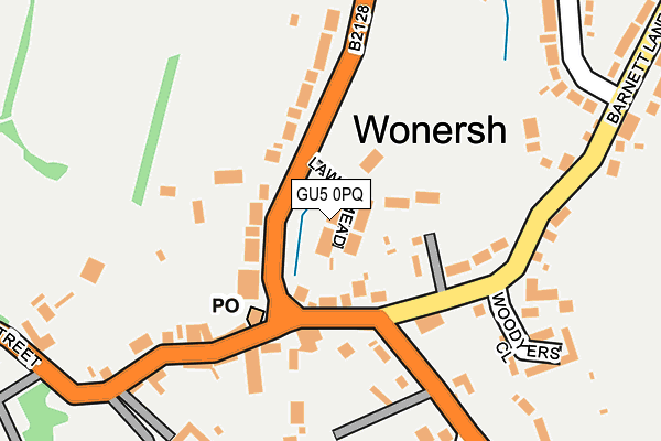GU5 0PQ map - OS OpenMap – Local (Ordnance Survey)