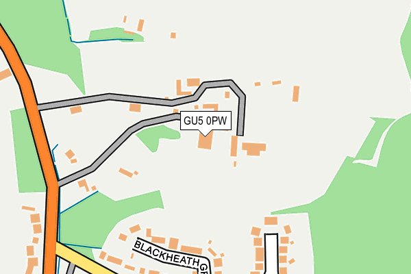 GU5 0PW map - OS OpenMap – Local (Ordnance Survey)