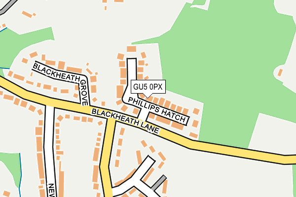 GU5 0PX map - OS OpenMap – Local (Ordnance Survey)