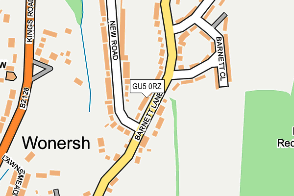 GU5 0RZ map - OS OpenMap – Local (Ordnance Survey)