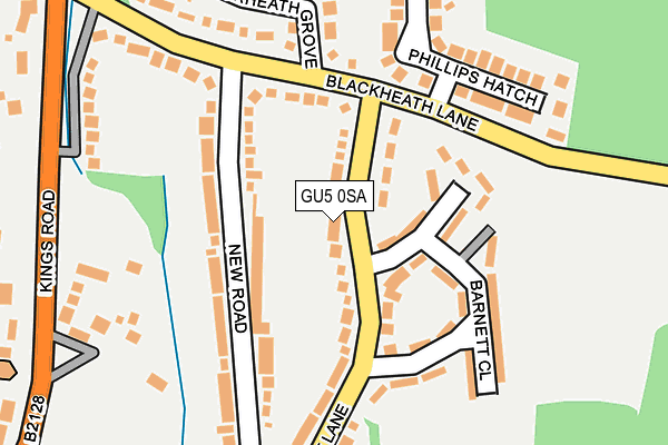 GU5 0SA map - OS OpenMap – Local (Ordnance Survey)