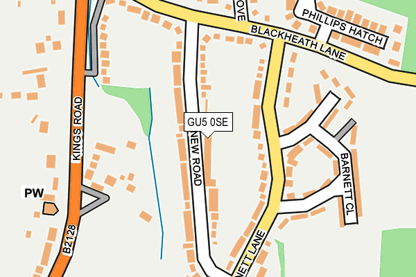 GU5 0SE map - OS OpenMap – Local (Ordnance Survey)