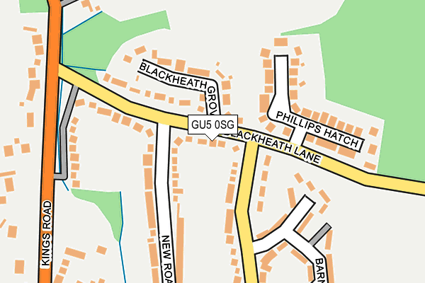 GU5 0SG map - OS OpenMap – Local (Ordnance Survey)
