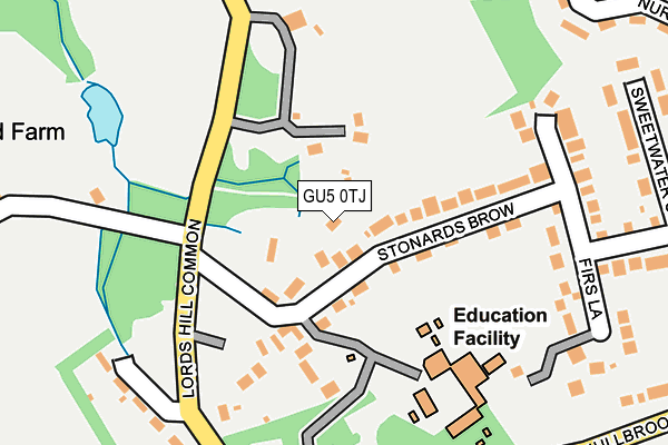 GU5 0TJ map - OS OpenMap – Local (Ordnance Survey)