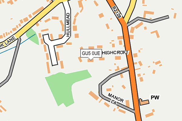 GU5 0UE map - OS OpenMap – Local (Ordnance Survey)