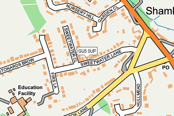 GU5 0UP map - OS OpenMap – Local (Ordnance Survey)
