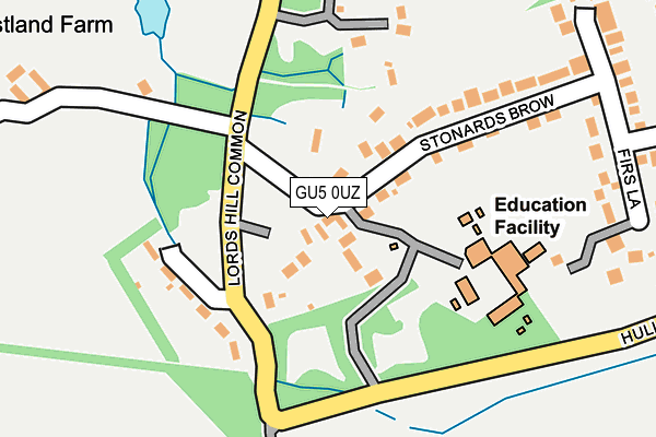 GU5 0UZ map - OS OpenMap – Local (Ordnance Survey)