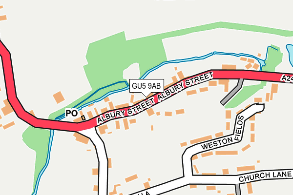 GU5 9AB map - OS OpenMap – Local (Ordnance Survey)