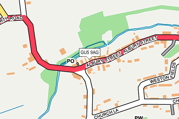 GU5 9AG map - OS OpenMap – Local (Ordnance Survey)