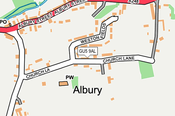 GU5 9AL map - OS OpenMap – Local (Ordnance Survey)