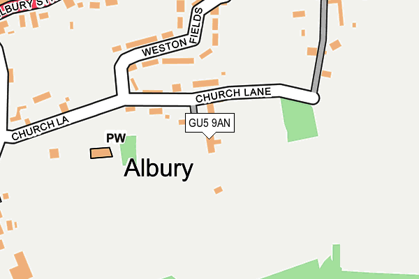 GU5 9AN map - OS OpenMap – Local (Ordnance Survey)