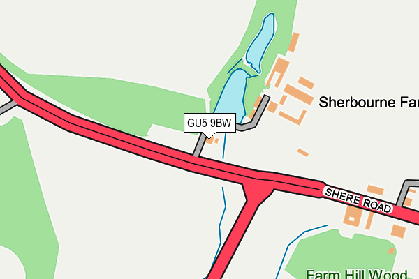 GU5 9BW map - OS OpenMap – Local (Ordnance Survey)