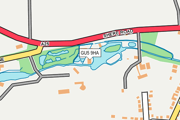 GU5 9HA map - OS OpenMap – Local (Ordnance Survey)