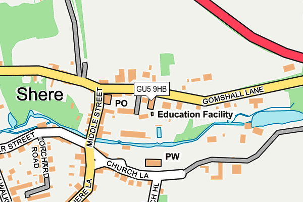 GU5 9HB map - OS OpenMap – Local (Ordnance Survey)