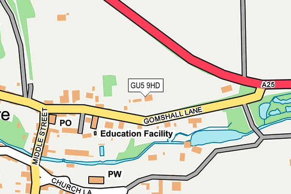 GU5 9HD map - OS OpenMap – Local (Ordnance Survey)