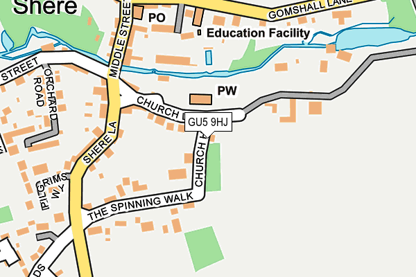 GU5 9HJ map - OS OpenMap – Local (Ordnance Survey)