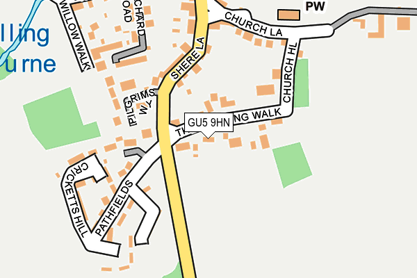 GU5 9HN map - OS OpenMap – Local (Ordnance Survey)