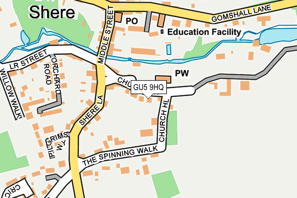 GU5 9HQ map - OS OpenMap – Local (Ordnance Survey)