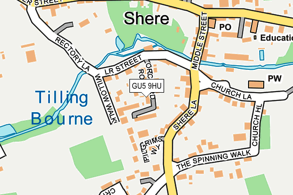 GU5 9HU map - OS OpenMap – Local (Ordnance Survey)