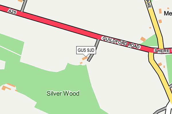 GU5 9JD map - OS OpenMap – Local (Ordnance Survey)
