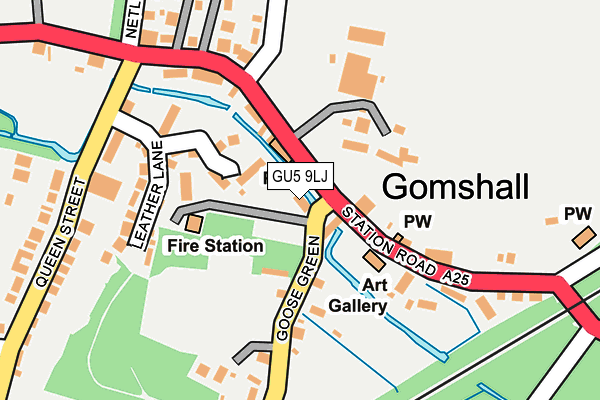 GU5 9LJ map - OS OpenMap – Local (Ordnance Survey)