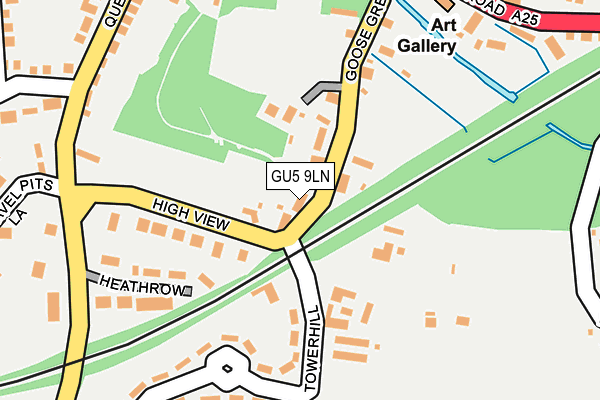 GU5 9LN map - OS OpenMap – Local (Ordnance Survey)