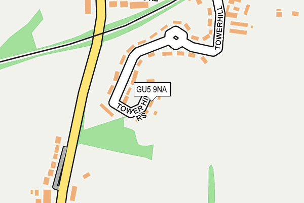 GU5 9NA map - OS OpenMap – Local (Ordnance Survey)