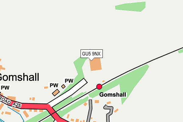 GU5 9NX map - OS OpenMap – Local (Ordnance Survey)