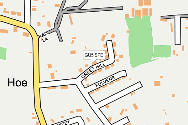 GU5 9PE map - OS OpenMap – Local (Ordnance Survey)