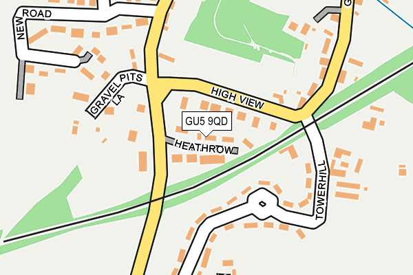 GU5 9QD map - OS OpenMap – Local (Ordnance Survey)