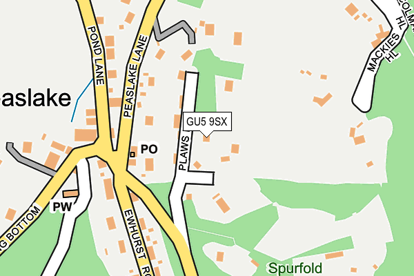 GU5 9SX map - OS OpenMap – Local (Ordnance Survey)