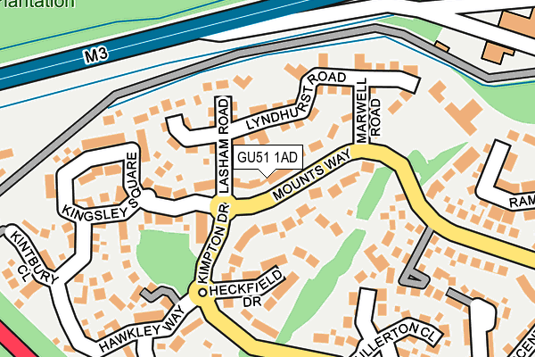 GU51 1AD map - OS OpenMap – Local (Ordnance Survey)