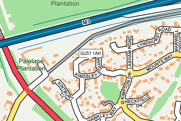 GU51 1AH map - OS OpenMap – Local (Ordnance Survey)