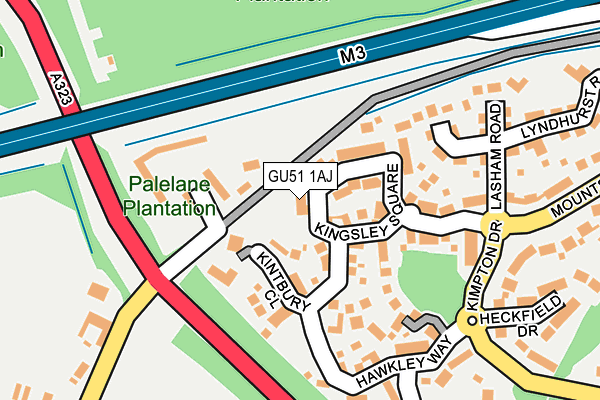 GU51 1AJ map - OS OpenMap – Local (Ordnance Survey)