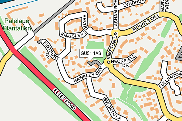 GU51 1AS map - OS OpenMap – Local (Ordnance Survey)