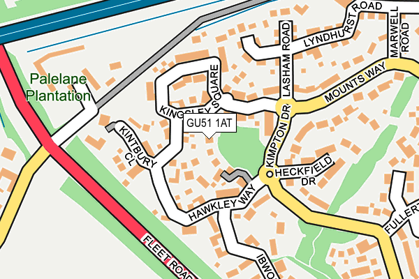 GU51 1AT map - OS OpenMap – Local (Ordnance Survey)