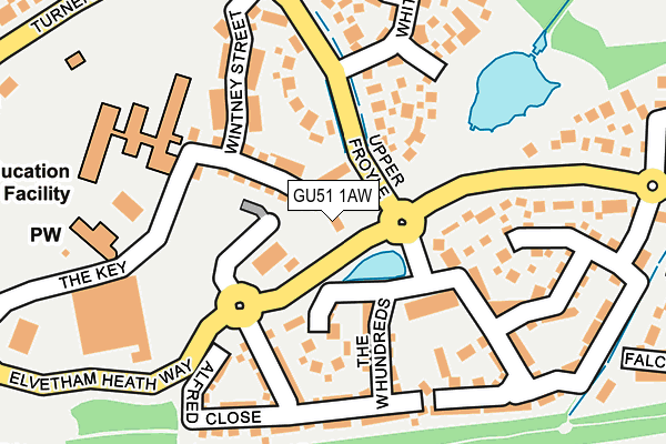 GU51 1AW map - OS OpenMap – Local (Ordnance Survey)