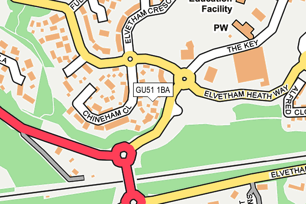 GU51 1BA map - OS OpenMap – Local (Ordnance Survey)
