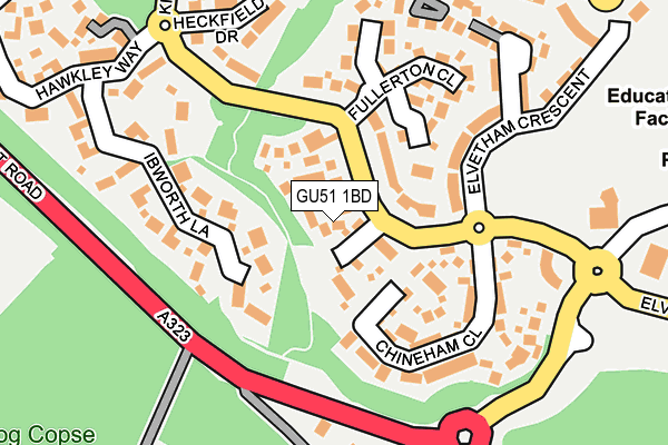 GU51 1BD map - OS OpenMap – Local (Ordnance Survey)