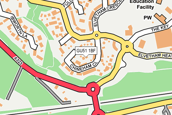 GU51 1BF map - OS OpenMap – Local (Ordnance Survey)