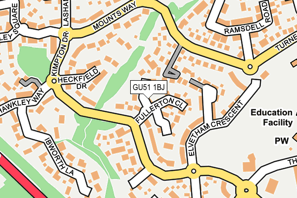 GU51 1BJ map - OS OpenMap – Local (Ordnance Survey)