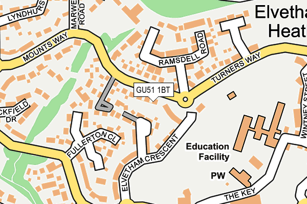 GU51 1BT map - OS OpenMap – Local (Ordnance Survey)