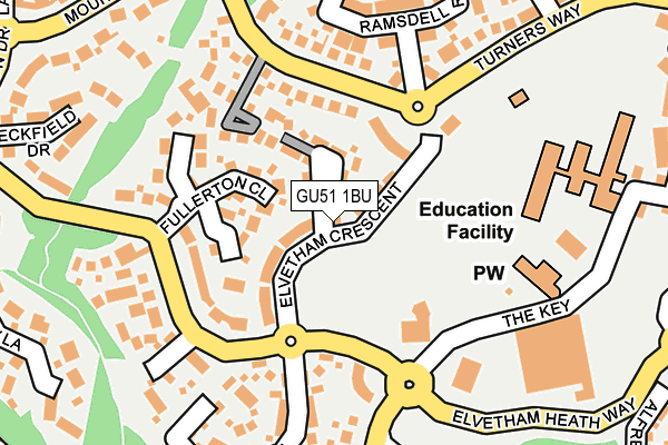 GU51 1BU map - OS OpenMap – Local (Ordnance Survey)