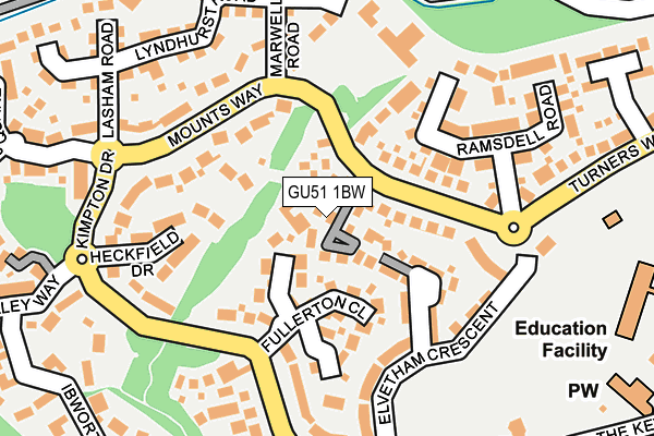 GU51 1BW map - OS OpenMap – Local (Ordnance Survey)
