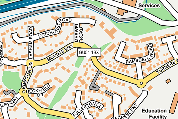 GU51 1BX map - OS OpenMap – Local (Ordnance Survey)